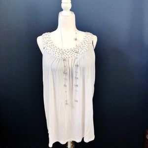 NWT sleeveless tunic- embellished neckline